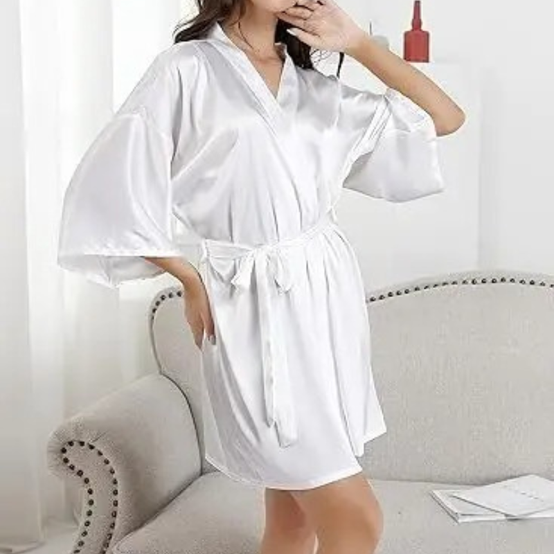 Silk Satin Short Night Robe