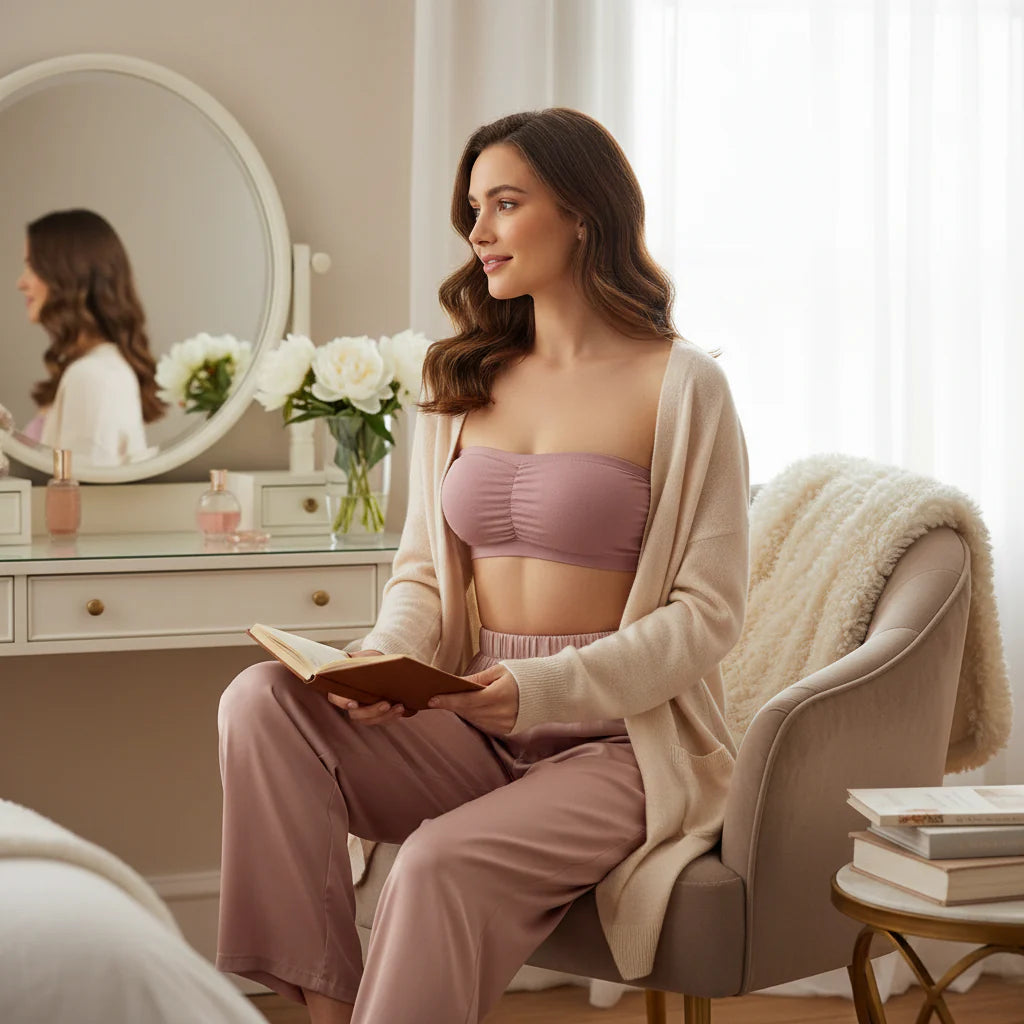 Ribbed Seamless Bandeau Bra